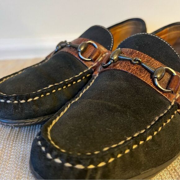 MARTIN DINGMAN BILL SAFARI KUDU Black SUEDE HORSE BIT LOAFERS Women’s Sz 8.5M - Picture 5 of 16